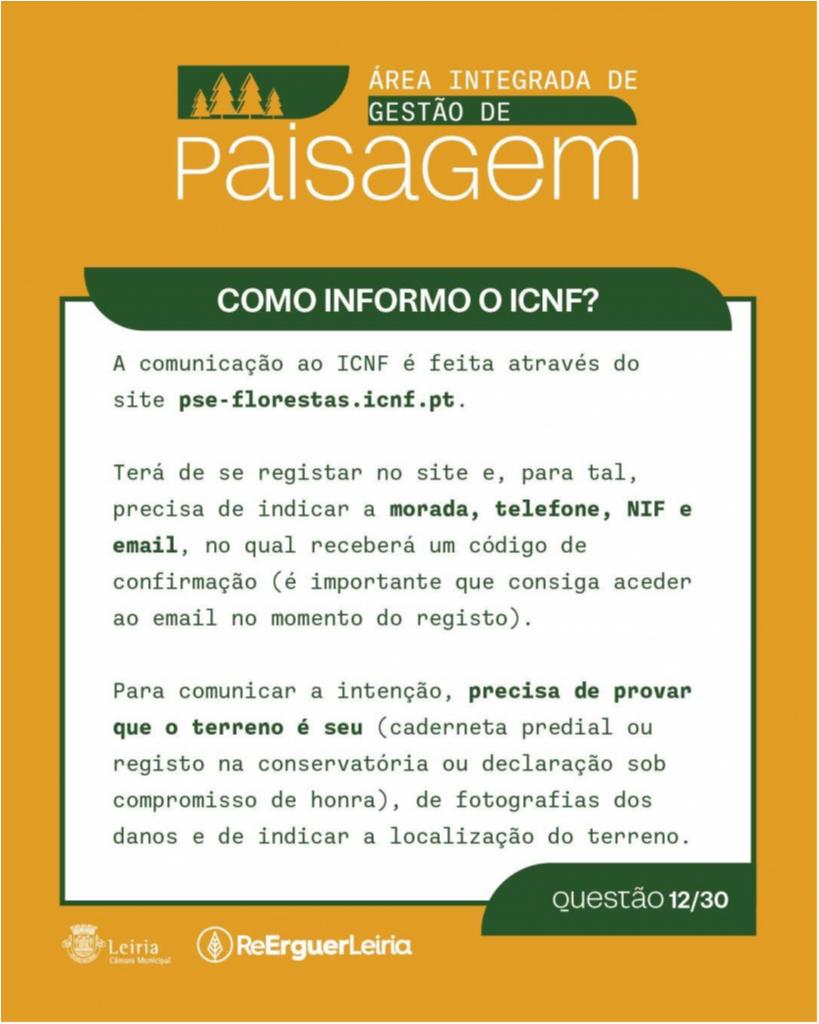 Como informo o ICNF