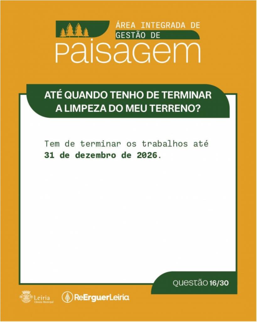 Prazo termino da limpeza